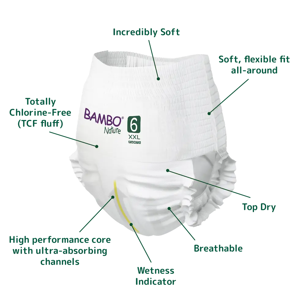 Bambo Nature Pants size 6 (15+ kg / 33+ lbs), 18 pcs