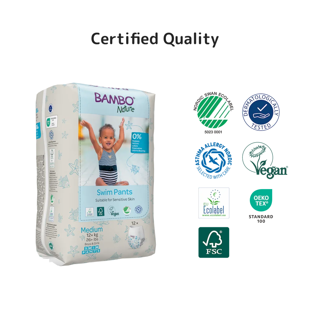 Bambo Nature Swim Pants Size M (12+ kg / 26+ lbs), 12 pcs