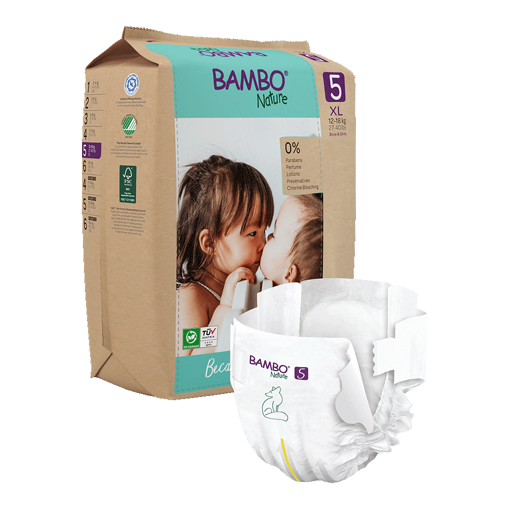 Bambo Nature Diapers size 5, (12-18 kg / 27-40 lbs), 22 pcs