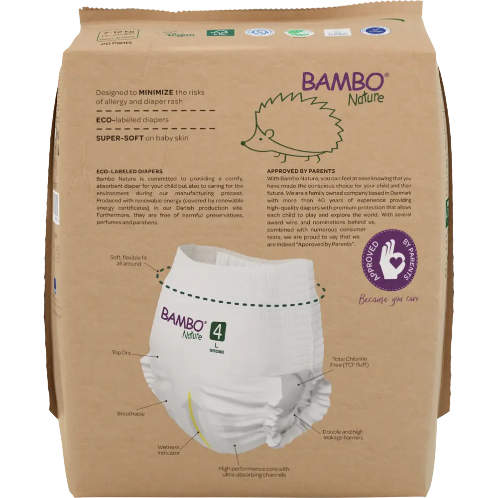 Bambo Nature Pants size 4 (7-12 kg / 15-26 lbs), 20 pcs