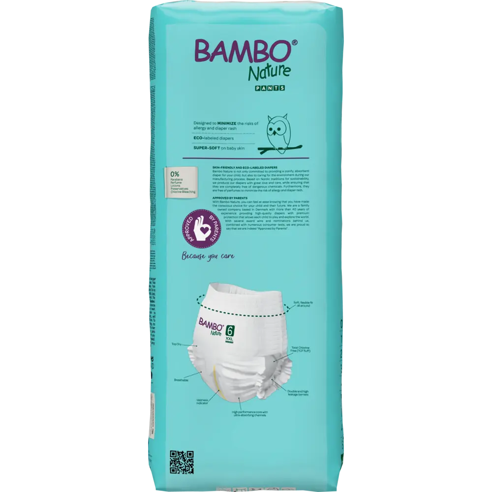 Bambo Nature Pants size 6 (15+ kg / 33+ lbs), 38 pcs