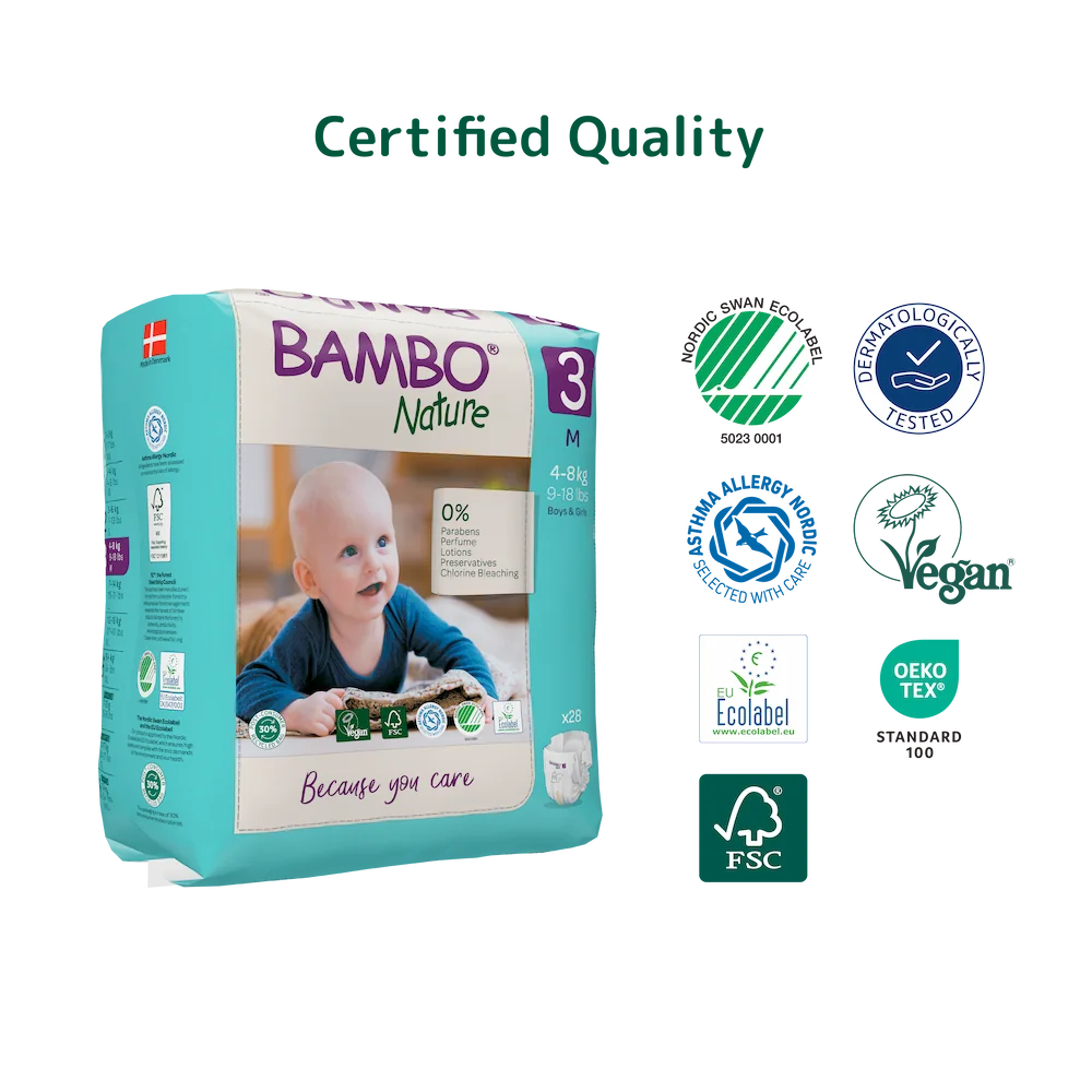 Bambo Nature Diapers size 3, (4-8 kg / 9-18 lbs), 28 pcs