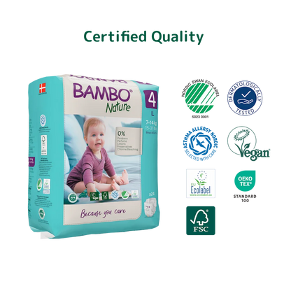 Bambo Nature Diapers size 4, (7-14 kg / 15-31 lbs), 24 pcs