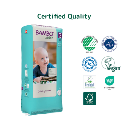 Bambo Nature Diapers size 3, (4-8 kg / 9-18 lbs), 52 pcs