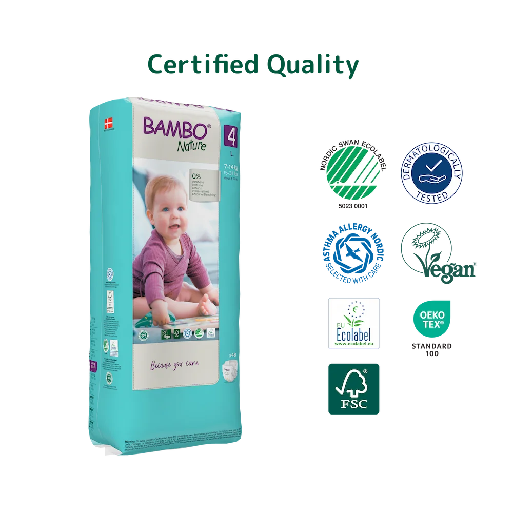 Bambo Nature Diapers size 4, (7-14 kg / 15-31 lbs), 48 pcs