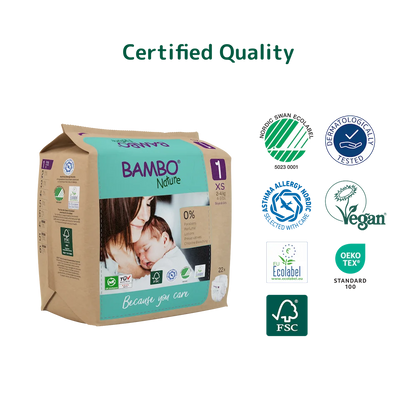 Bambo Nature Diapers size 1, (2-4 kg / 4-9 lbs), 22 pcs