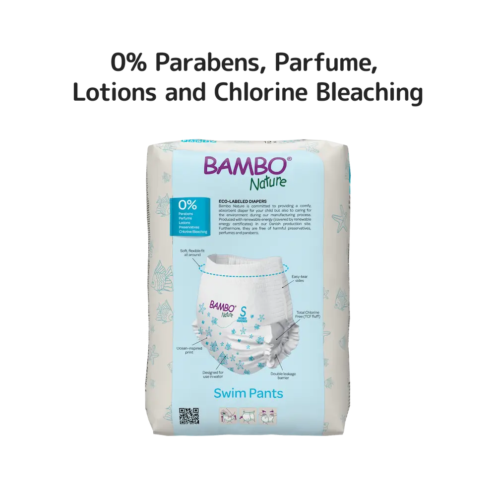 Bambo Nature Swim Pants Size S (7-12 kg / 15-26 lbs), 12 pcs