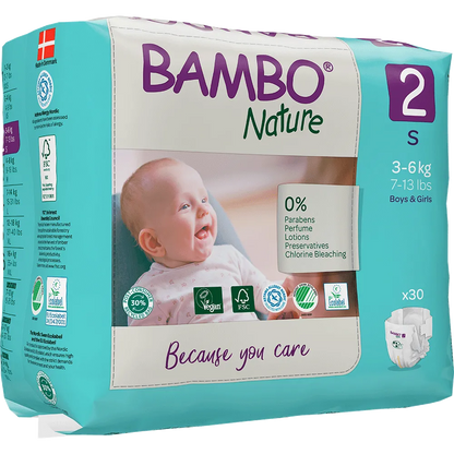 Bambo Nature Diapers size 2, (3-6 kg / 7-13 lbs), 30 pcs