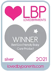 Loved by Parents silver award for best eco-friendly baby core product in 2021