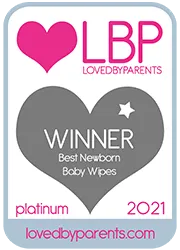 LBP (Loved by Parents) award badge for best newborn baby wipes 2021