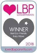 Loved by Parents award badge for best eco-friendly baby wipes 2018