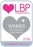Loved by Parents award badge for 2018 with a pink heart and text.
