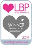 Loved by Parents award badge for Best Disposable Nappy Design 2019