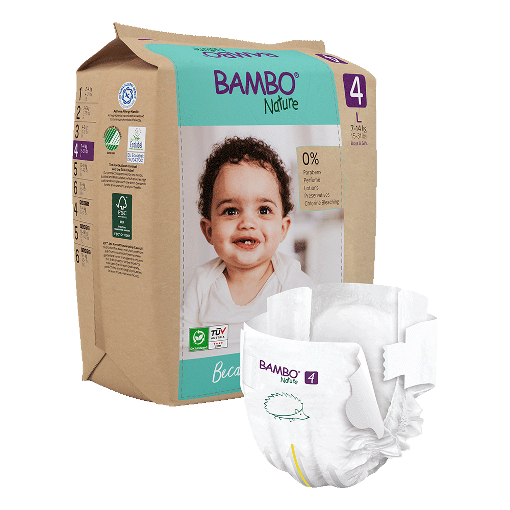 Bambo Nature Overnight Diapers Size 5 - 22 Count For Babies 27-40 Lbs