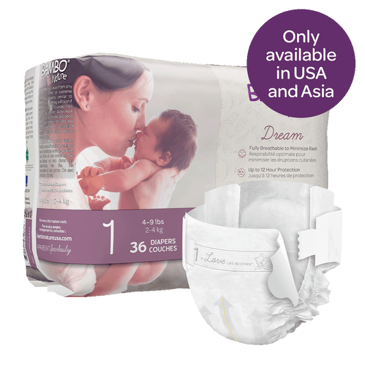 Bambo Nature Dream Diapers size 1 (2-4 kg / 4-9 lbs), 36 pcs