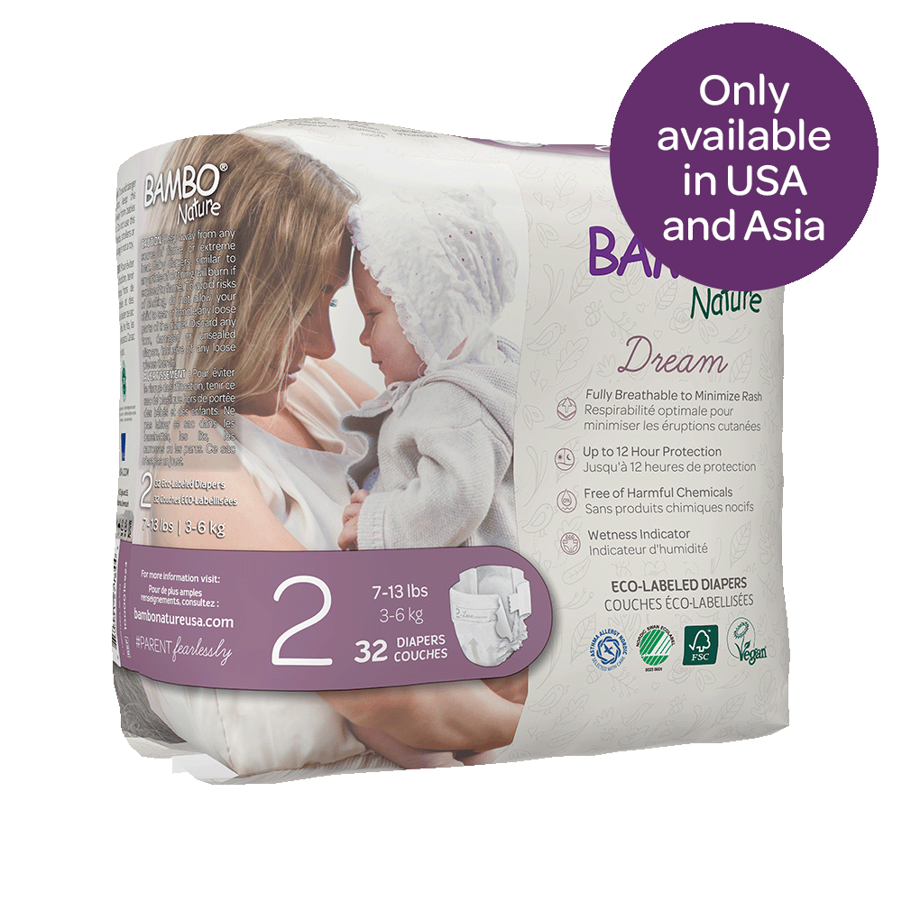 Bambo Nature Dream Diapers size 2 (3-6 kg / 7-13 lbs), 32 pcs