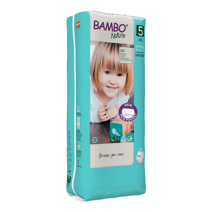 Bambo Nature Pants size 5, 38 pcs, with diaper featuring poo pocket design