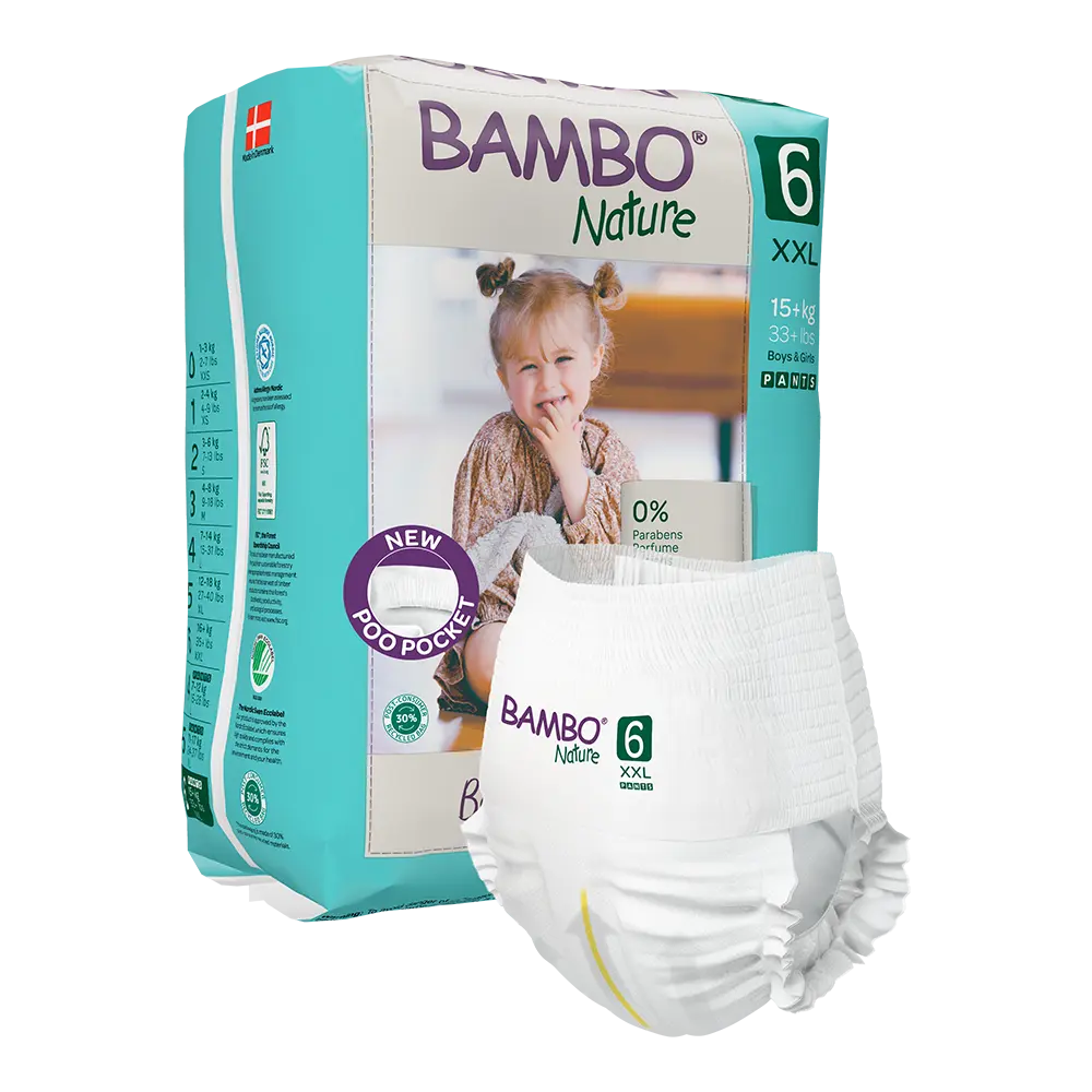 Bambo Nature Pants size 6, 18 pcs, with new poo pocket feature