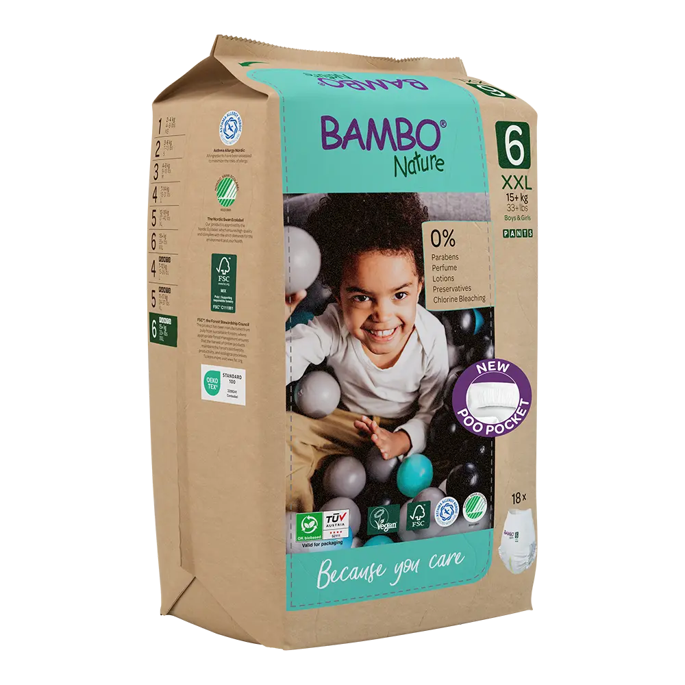 Bambo Nature Pants size 6 (15+ kg / 33+ lbs), 18 pcs