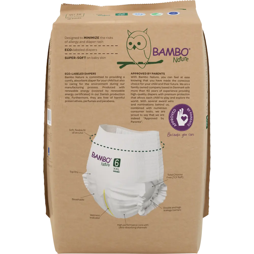 Bambo Nature Pants size 6 (15+ kg / 33+ lbs), 18 pcs