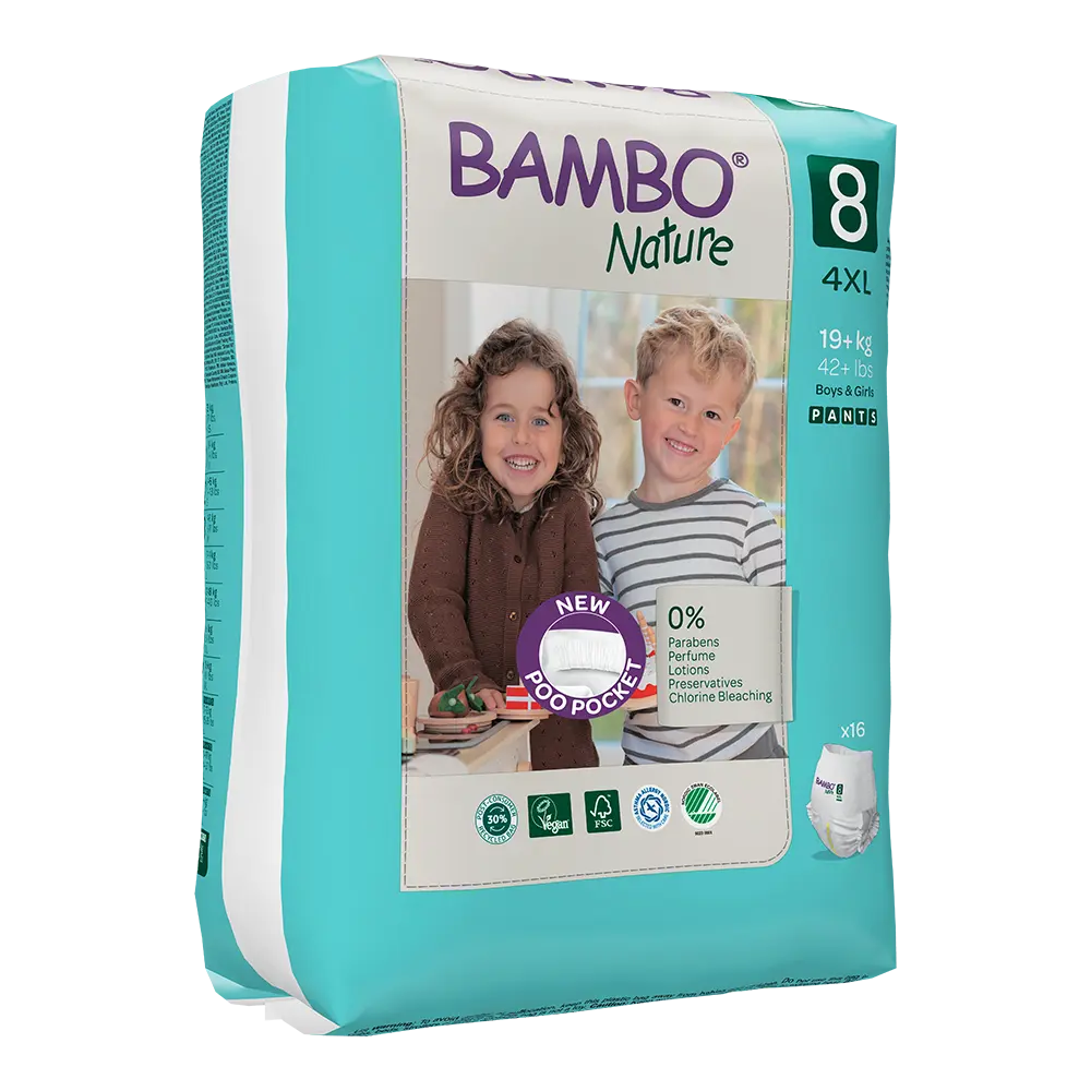 Bambo Nature Pants size 8 (19+ kg / 42+ lbs), 16 pcs