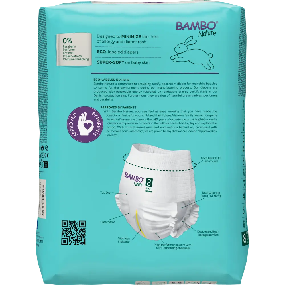 Bambo Nature Pants size 8 (19+ kg / 42+ lbs), 16 pcs
