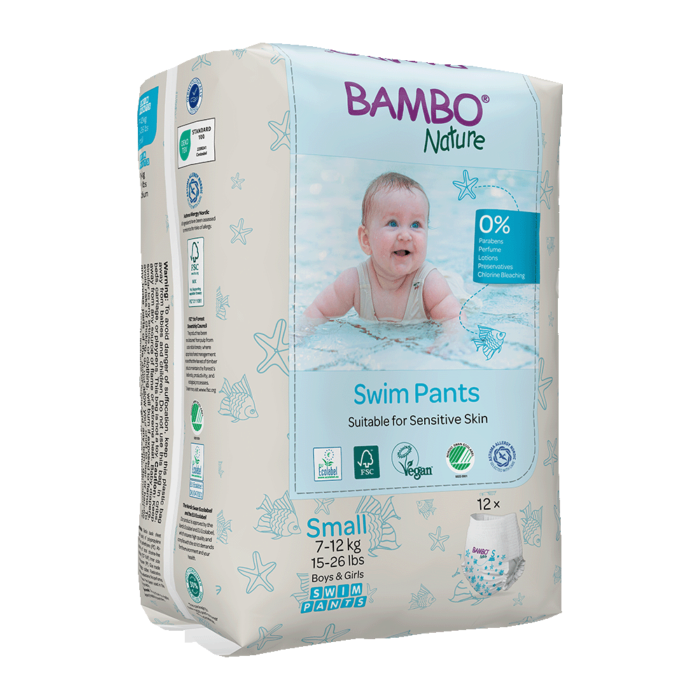 Bambo Nature Swim Pants Size S (7-12 kg / 15-26 lbs), 12 pcs